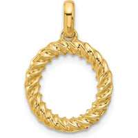 14K Yellow Gold Fancy Twist Letter O Pendant - Polished Finish by Oro Pregiato