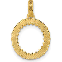 14K Yellow Gold Fancy Twist Letter O Pendant - Polished Finish by Oro Pregiato