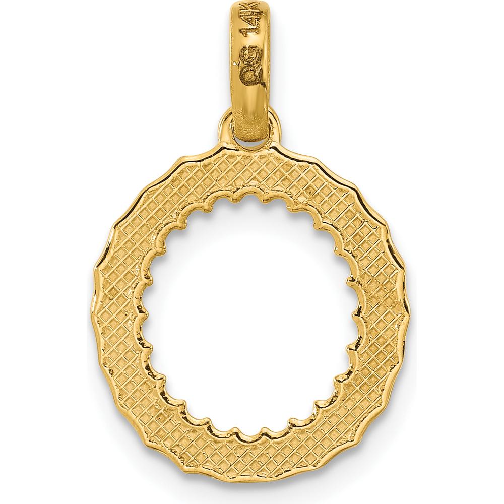 14K Yellow Gold Fancy Twist Letter O Pendant - Polished Finish by Oro Pregiato