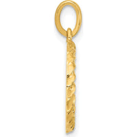 14K Yellow Gold Fancy Twist Letter Q Pendant - Polished Finish by Oro Pregiato