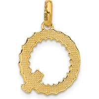 14K Yellow Gold Fancy Twist Letter Q Pendant - Polished Finish by Oro Pregiato