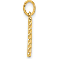 14K Yellow Gold Fancy Twist Letter R Pendant Charm - Polished Finish, 22mm Length by Oro Pregiato