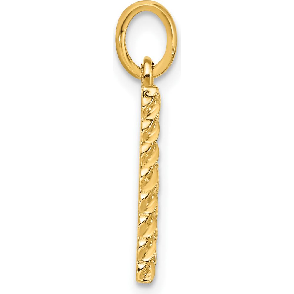 14K Yellow Gold Fancy Twist Letter R Pendant Charm - Polished Finish, 22mm Length by Oro Pregiato