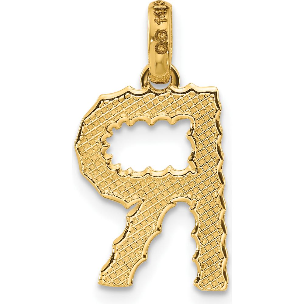 14K Yellow Gold Fancy Twist Letter R Pendant Charm - Polished Finish, 22mm Length by Oro Pregiato