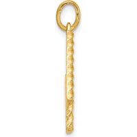 14K Yellow Gold Fancy Twist Letter W Pendant - 20mm Length by Oro Pregiato