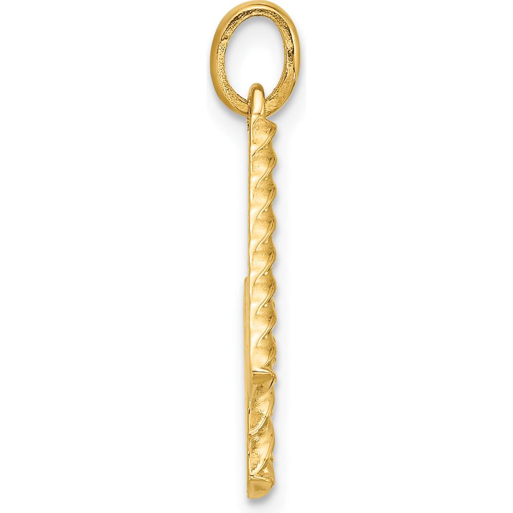 14K Yellow Gold Fancy Twist Letter W Pendant - 20mm Length by Oro Pregiato