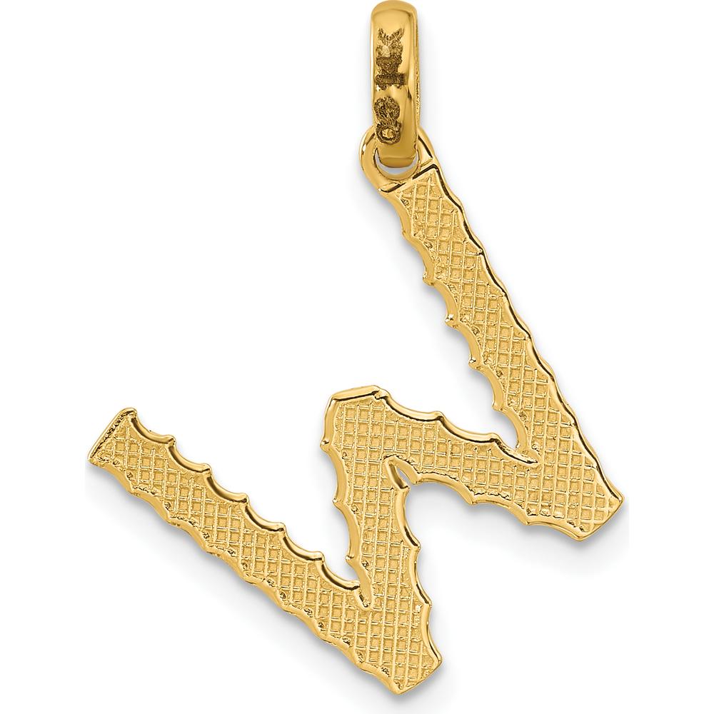 14K Yellow Gold Fancy Twist Letter W Pendant - 20mm Length by Oro Pregiato