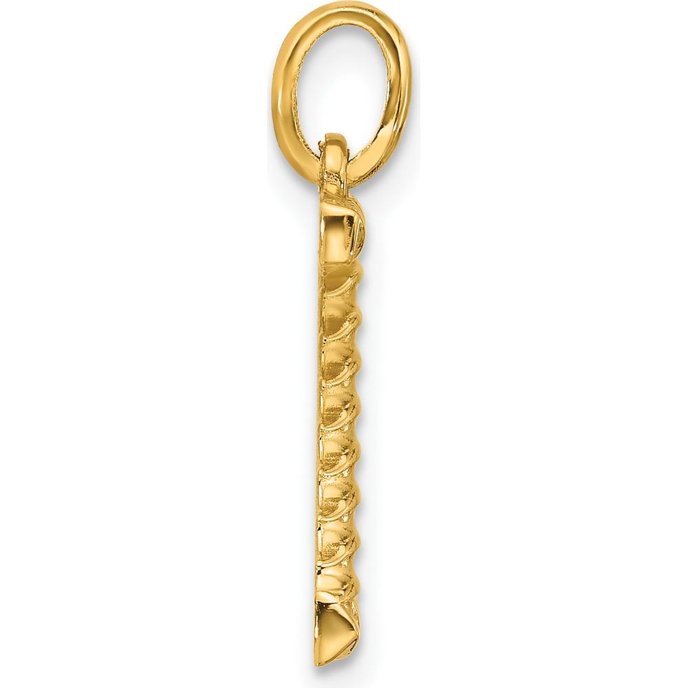 14K Yellow Gold Fancy Twist Letter Z Pendant - 22mm Length by Oro Pregiato