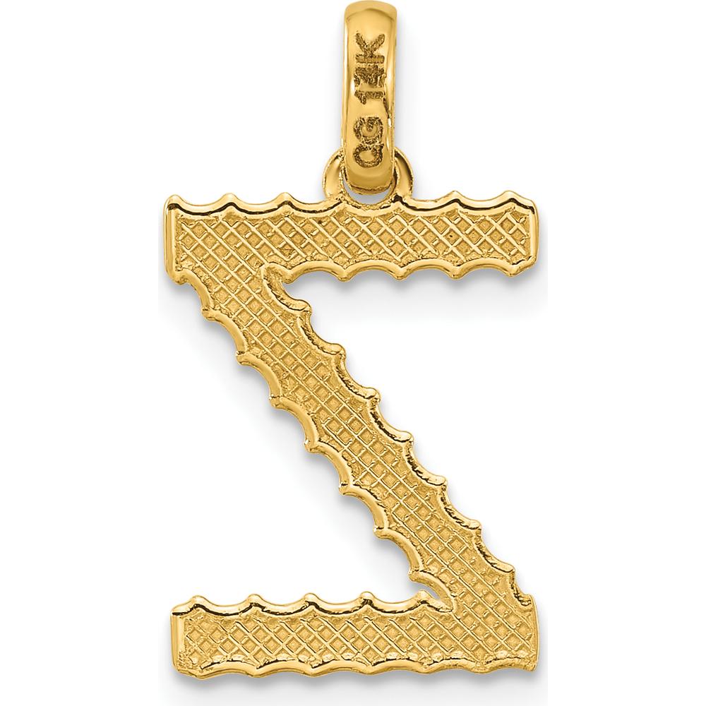 14K Yellow Gold Fancy Twist Letter Z Pendant - 22mm Length by Oro Pregiato