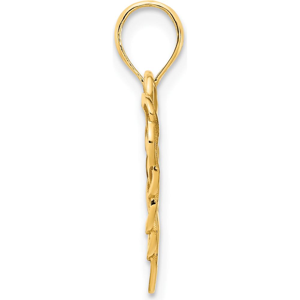 14K Yellow Gold Fancy Woven Heart Pendant - Polished Finish by Oro Pregiato