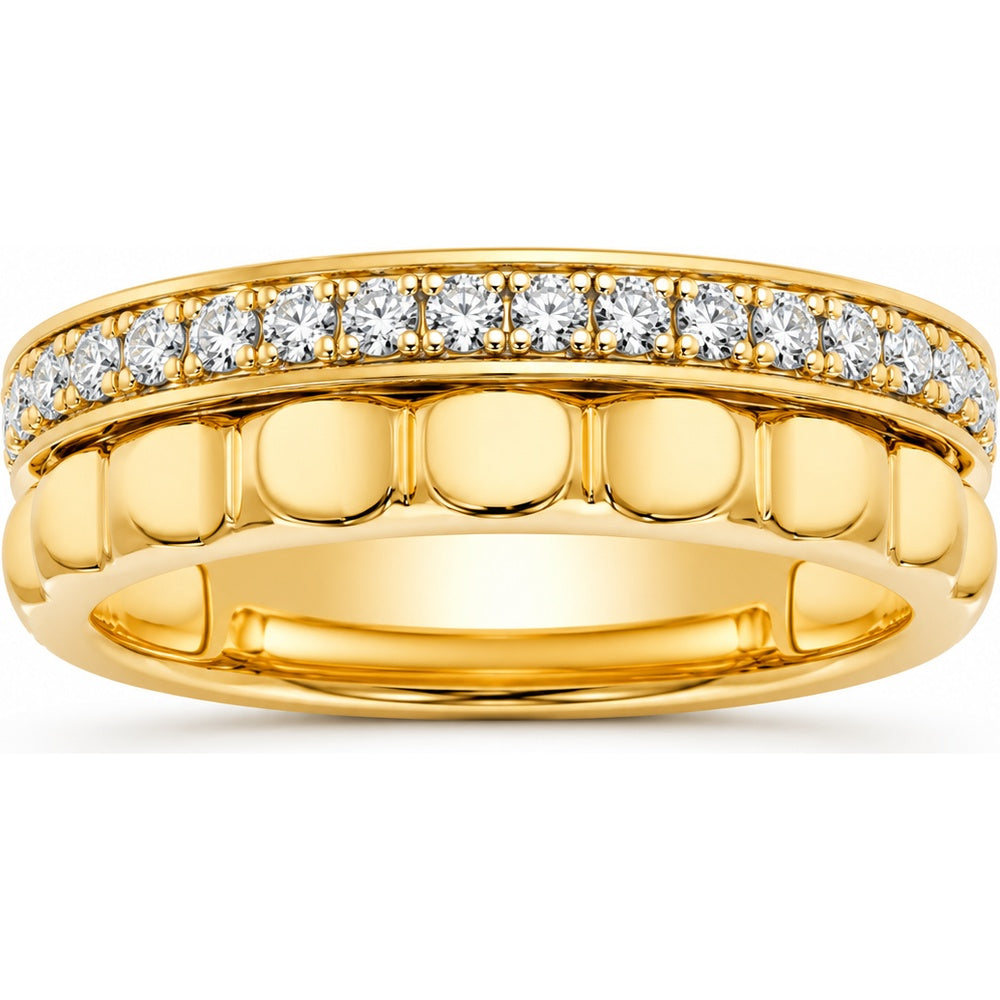 14K Yellow Gold Fashion Band with Channel Set Round Diamonds - 0.44 Carat Total Diamond Weight by Auriventus