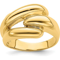 14K Yellow Gold Fashion Domed Ring with Textured Pattern by 0