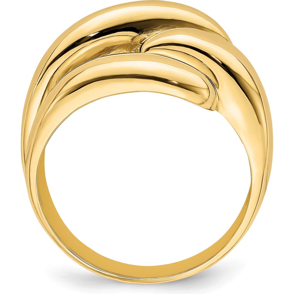 14K Yellow Gold Fashion Domed Ring with Textured Pattern by 0