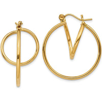 14K Yellow Gold Fashion Large Circle Hoop Earrings - Polished Finish by 0