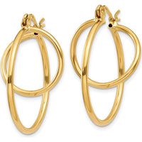 14K Yellow Gold Fashion Large Circle Hoop Earrings - Polished Finish by 0