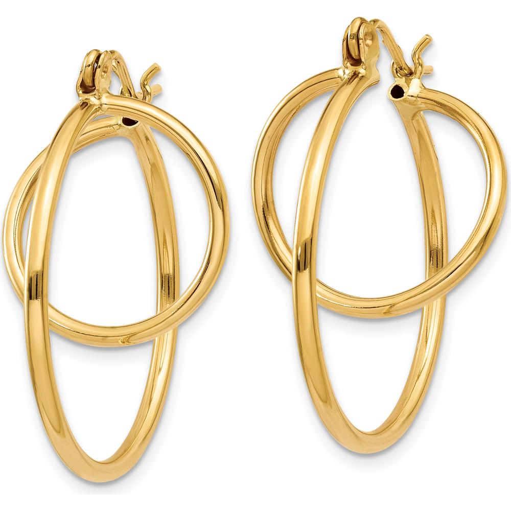 14K Yellow Gold Fashion Large Circle Hoop Earrings - Polished Finish by 0
