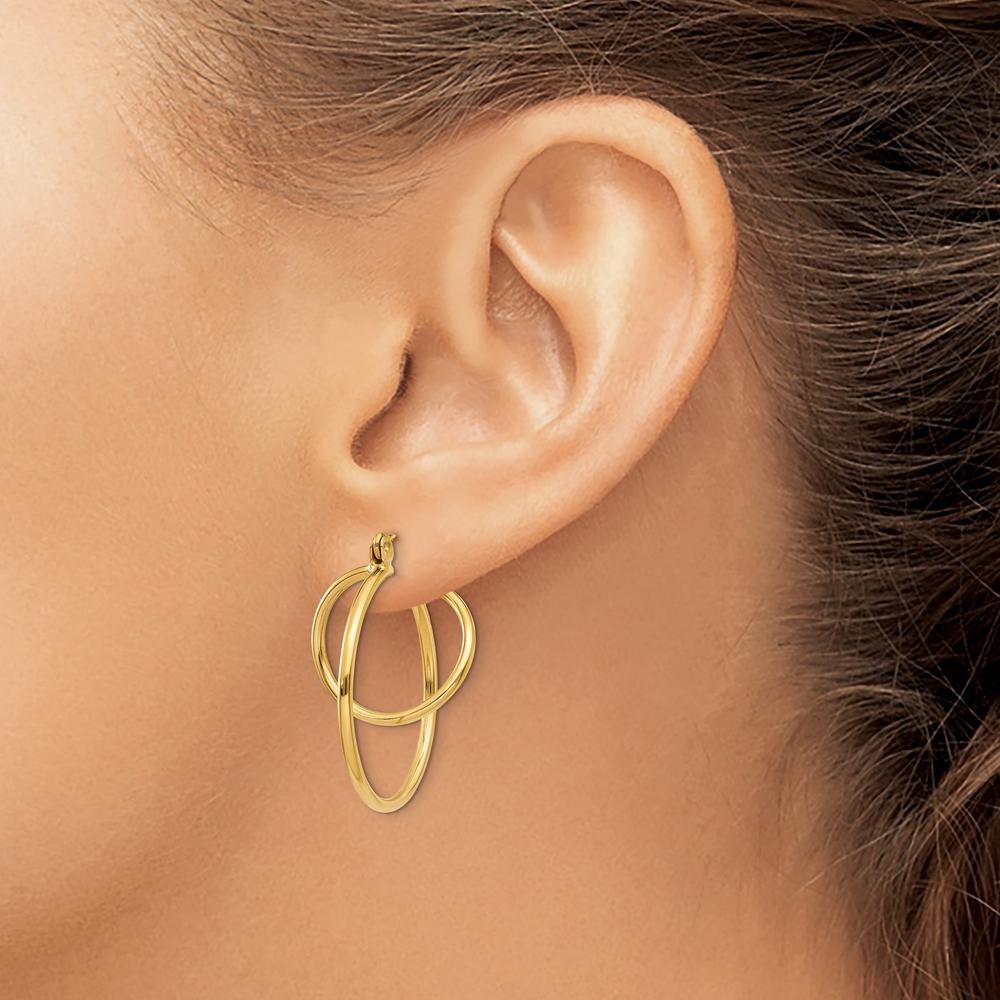 14K Yellow Gold Fashion Large Circle Hoop Earrings - Polished Finish by 0