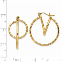 14K Yellow Gold Fashion Large Circle Hoop Earrings - Polished Finish by 0