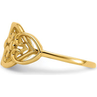 14K Yellow Gold Fashion Ring with Cut-Out Heart Design - Polished Finish by 0