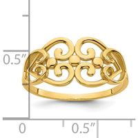 14K Yellow Gold Fashion Ring with Cut-Out Heart Design - Polished Finish by 0