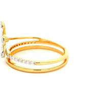 14K Yellow Gold Fashion Ring with Pear-Shaped Diamond Floral Cluster and Split Shank - 0.42 Carat Total Diamond Weight by Auriventus