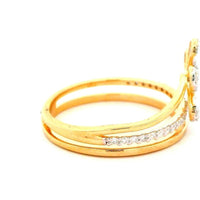14K Yellow Gold Fashion Ring with Pear-Shaped Diamond Floral Cluster and Split Shank - 0.42 Carat Total Diamond Weight by Auriventus