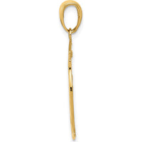 14K Yellow Gold FD Member Shield Pendant - Polished Finish, 30mm Length by Oro Pregiato