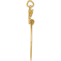 14K Yellow Gold Filigree Butterfly Charm Holder Pendant 40mm by Oro Pregiato