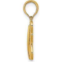 14K Yellow Gold Filigree Butterfly Pendant with Open Back Design by Oro Pregiato