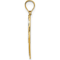 14K Yellow Gold Filigree Center Round Charm with White Rhodium Accents by Oro Pregiato