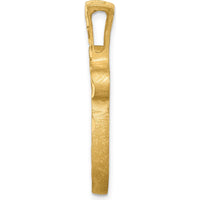 14K Yellow Gold Filigree Chai Pendant with Polished and Diamond-Cut Textures by Oro Pregiato