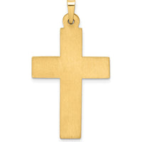 14K Yellow Gold Filigree Cross Pendant with Polished Finish - 36.75mm Length by Oro Pregiato