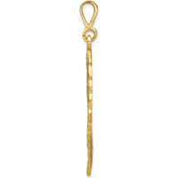 14K Yellow Gold Filigree Lion's Head Pendant - 46mm Length by Oro Pregiato
