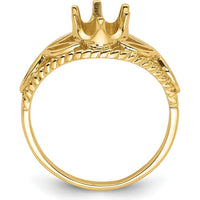 14K Yellow Gold Filigree Mounting for 8x6mm Oval Gemstone with Twisted Rope Detail by Monteluci Fine Jewelry