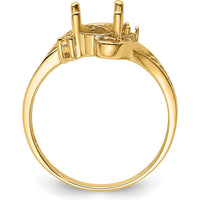 14K Yellow Gold Filigree Ring Mounting for 9x7 Oval Gemstone with Polished Finish by Monteluci Fine Jewelry