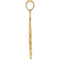 14K Yellow Gold Filigree Sun Pendant with Polished Finish by Oro Pregiato