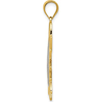 14K Yellow Gold Filigree Sun Pendant with Rhodium Accents - 30mm by Oro Pregiato