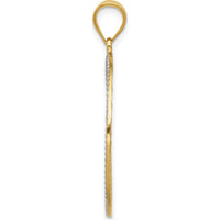 14K Yellow Gold Filigree Tree of Life Pendant with White Rhodium Accents - 28mm x 23mm by Oro Pregiato