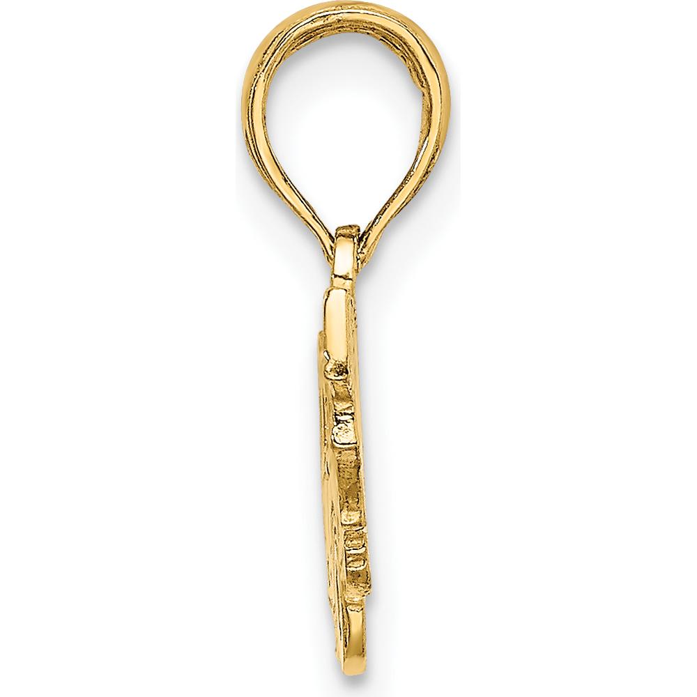 14K Yellow Gold Fire Truck Charm with Textured Back - Polished Finish by Oro Pregiato