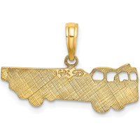 14K Yellow Gold Fire Truck Charm with Textured Back - Polished Finish by Oro Pregiato
