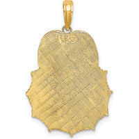 14K Yellow Gold Firefighter Badge Charm with Textured Back by Oro Pregiato