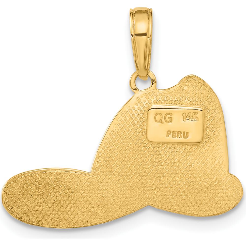 14K Yellow Gold Firefighter Helmet Pendant - Polished Finish by Oro Pregiato