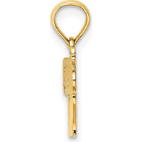 14K Yellow Gold Firefighter's Lady Charm Pendant by Oro Pregiato