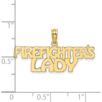 14K Yellow Gold Firefighter's Lady Charm Pendant by Oro Pregiato