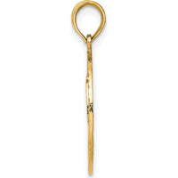 14K Yellow Gold Fireman Helmet in Circle Charm Pendant by Oro Pregiato