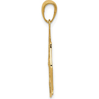 14K Yellow Gold Fireman Shield Pendant - Polished Finish by Oro Pregiato