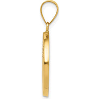 14K Yellow Gold First Holy Communion Medal Round Pendant with Polished and Satin Finish - 21mm Length by Oro Pregiato