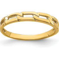 14K Yellow Gold Five Chain Link Band Ring - Fashionable Tapered Link Design by Oro Pregiato