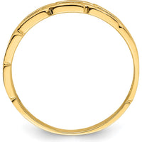 14K Yellow Gold Five Chain Link Band Ring - Fashionable Tapered Link Design by Oro Pregiato