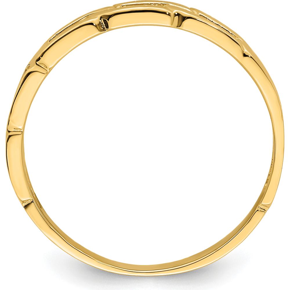 14K Yellow Gold Five Chain Link Band Ring - Fashionable Tapered Link Design by Oro Pregiato